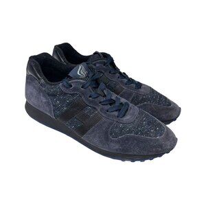 Hogan H86RUN Blue Suede Sneaker Shoe S Mens US Size 9 Made In Italy